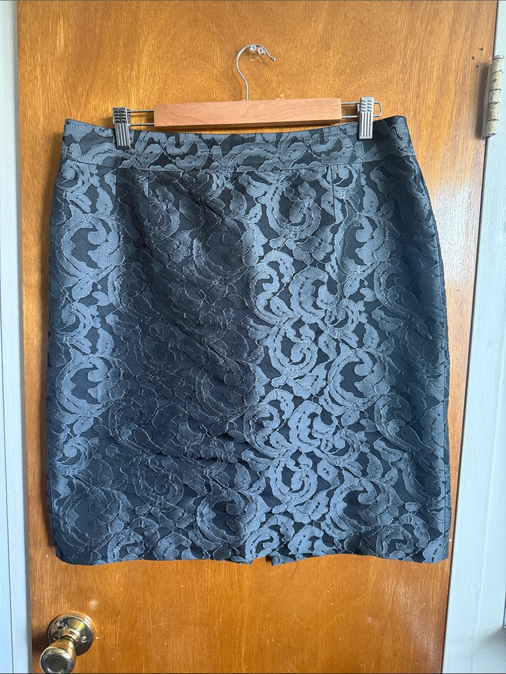 Banana Republic Black Lace-Overlay Pencil Skirt